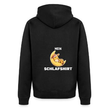 Schlafshirt Giraffe Schlafanzug Geschenk - Unisex Premium Bio Zip Hoodie - Schwarz - Hinten - Nico (187cm)