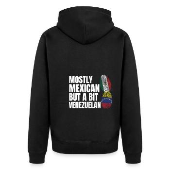 Anime & Skizzieren Mädchen Anime Skizzieren Gesche - Unisex Premium Bio Zip Hoodie - Schwarz - Hinten - Nico (187cm)