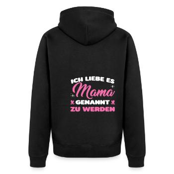 Mutter Familie Mutter Geschenk - Unisex Premium Bio Zip Hoodie - Schwarz - Hinten - Nico (187cm)