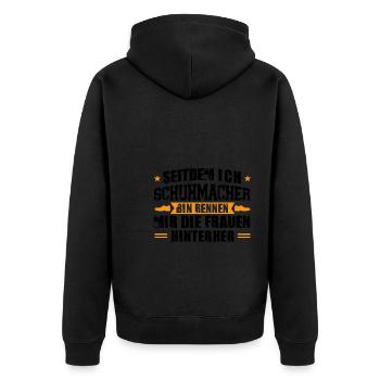 Schuster Beruf Schuhe Geschenk - Unisex Premium Bio Zip Hoodie - Schwarz - Hinten - Nico (187cm)