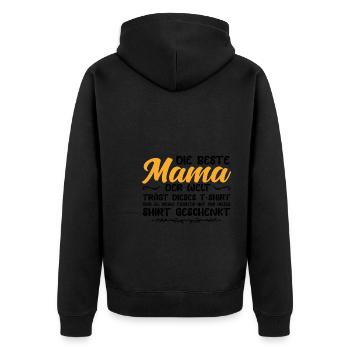 Mama & Tochter Familie Mutter Geschenk - Unisex Premium Bio Zip Hoodie - Schwarz - Hinten - Nico (187cm)