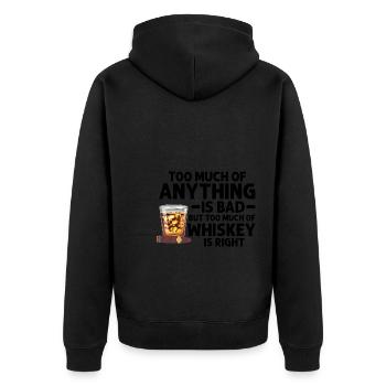 Whiskey trinken Whiskey trinken Whiskey Geschenk - Unisex Premium Bio Zip Hoodie - Schwarz - Hinten - Nico (187cm)