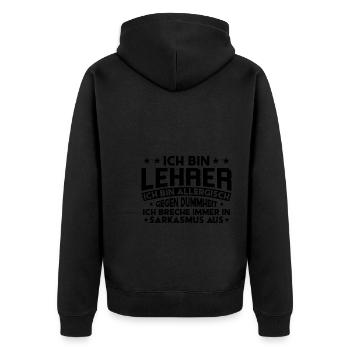 Lehrerin Lehrer Schule Lehrer Geschenk - Unisex Premium Bio Zip Hoodie - Schwarz - Hinten - Nico (187cm)