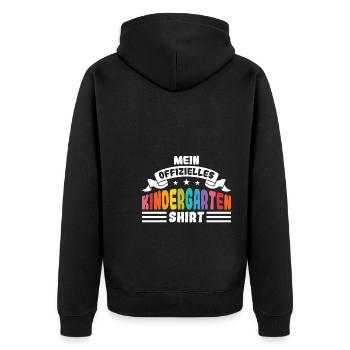 Kindergartenkind Kindergarten Kindergartenanfang G - Unisex Premium Bio Zip Hoodie - Schwarz - Hinten - Nico (187cm)