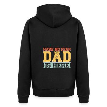 father Papa Dad daddy Geschenk - Unisex Premium Bio Zip Hoodie - Schwarz - Hinten - Nico (187cm)