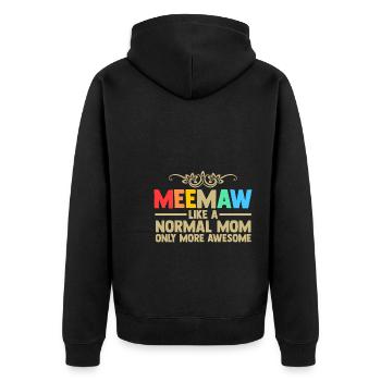 Omi Omi Familie Geschenk - Unisex Premium Bio Zip Hoodie - Schwarz - Hinten - Nico (187cm)