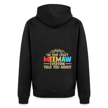 Omi Omi Familie Geschenk - Unisex Premium Bio Zip Hoodie - Schwarz - Hinten - Nico (187cm)