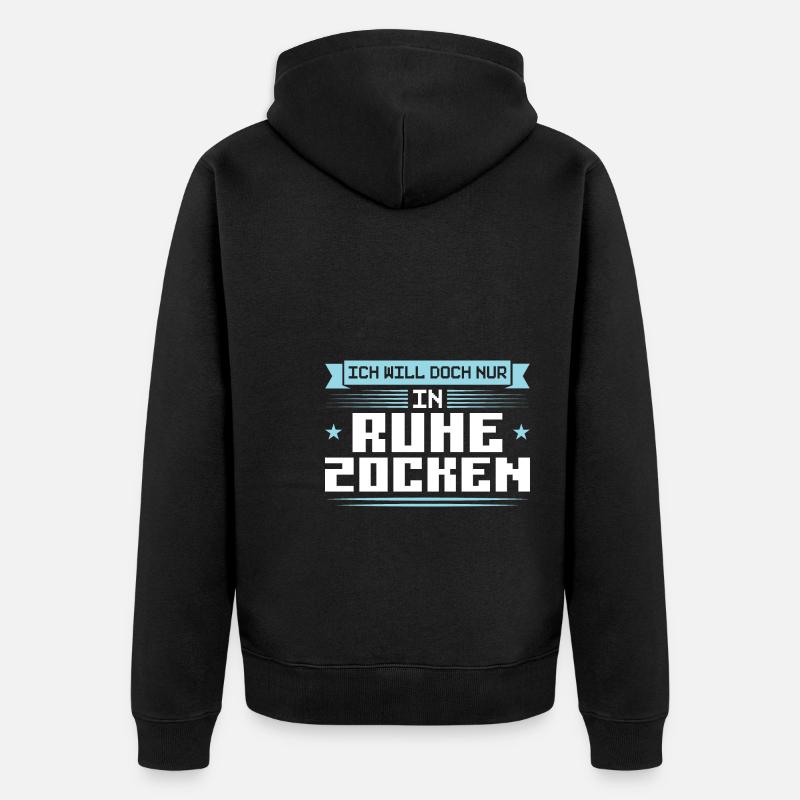 Gaming Zocken Konsole Geschenk - Unisex Premium Bio Zip Hoodie - Schwarz