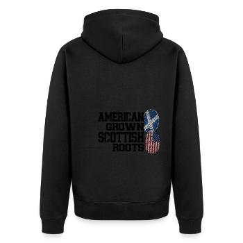 Schottland Schottische Wurzeln Geschenk - Unisex Premium Bio Zip Hoodie - Schwarz - Hinten - Nico (187cm)