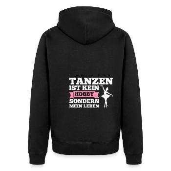 Ballerina Mädchen Balletttanz Geschenk - Unisex Premium Bio Zip Hoodie - Schwarz - Hinten - Nico (187cm)