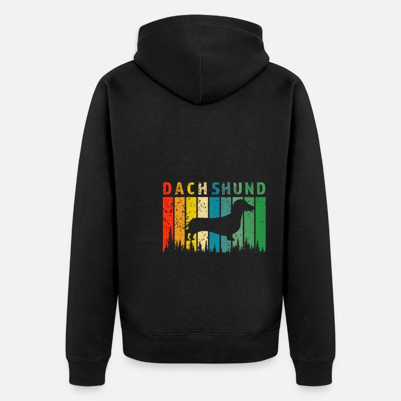 Dackel Retro-Design Dackel Geschenk - Unisex Premium Bio Zip Hoodie - Schwarz