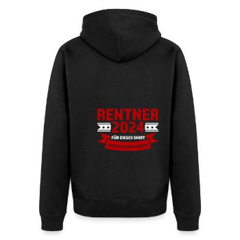 Rentner 2024 Rente Rente 2024 Geschenk - Unisex Premium Bio Zip Hoodie - Schwarz - Hinten - Nico (187cm)