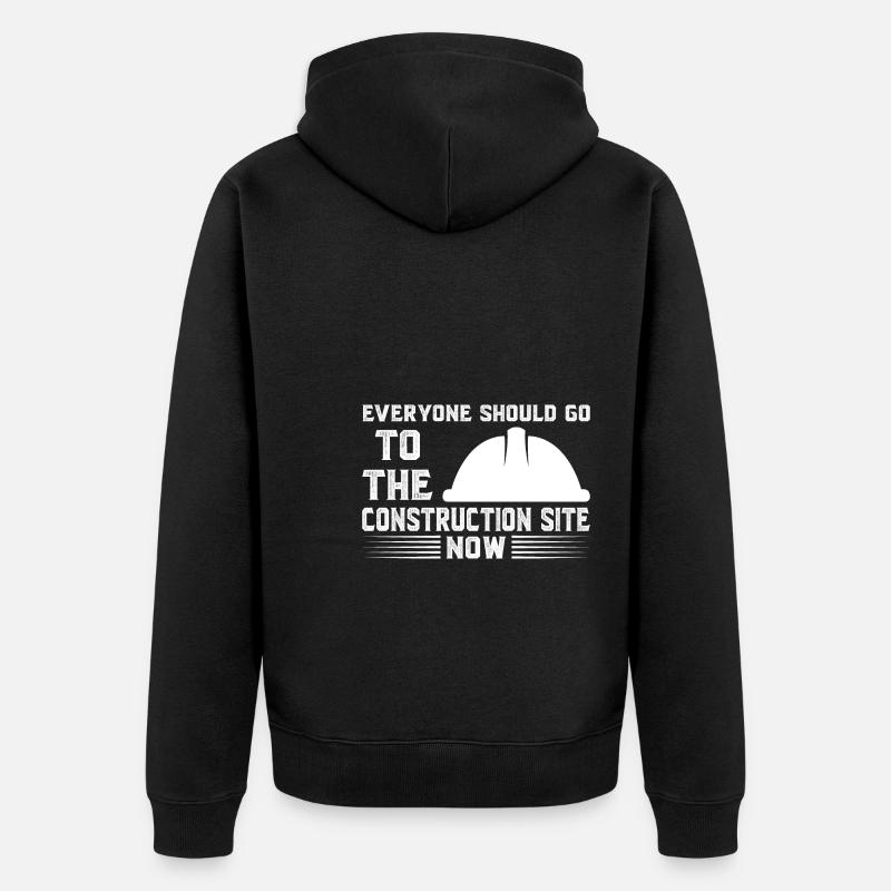 Baustelle Bauherr Geschenk - Unisex Premium Bio Zip Hoodie - Schwarz