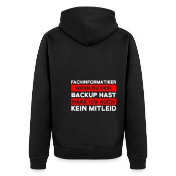 Fachinformatiker Beruf Informatiker Geschenk - Unisex Premium Bio Zip Hoodie - Schwarz - Hinten - Nico (187cm)