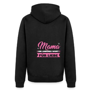 Mutter Familie Mütter Geschenk - Unisex Premium Bio Zip Hoodie - Schwarz - Hinten - Nico (187cm)