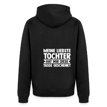 Tochter Familie Töchter Geschenk - Unisex Premium Bio Zip Hoodie - Schwarz - Hinten - Nico (187cm)