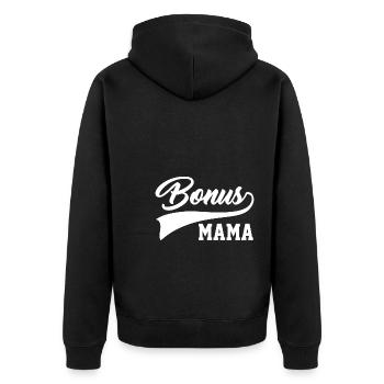 Bonus Mama Familie Stiefmutter Geschenk - Unisex Premium Bio Zip Hoodie - Schwarz - Hinten - Nico (187cm)