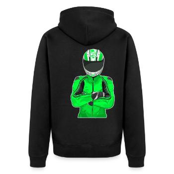 Moto Lifestyle / Moto / Moto motard - Veste à capuche bio Premium Unisexe - noir - Dos - Nico (187cm)