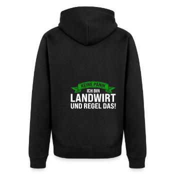 Landwirt Traktor Traktoren Geschenk - Unisex Premium Bio Zip Hoodie - Schwarz - Hinten - Nico (187cm)