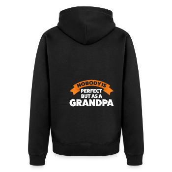 Großvater Großvater Großvater Geschenk - Unisex Premium Bio Zip Hoodie - Schwarz - Hinten - Nico (187cm)