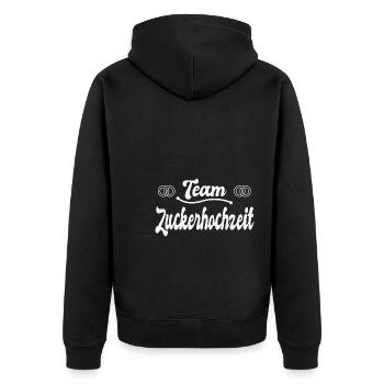 6. Hochzeitstag Ehe 6 Jahre Ehe Geschenk - Unisex Premium Bio Zip Hoodie - Schwarz - Hinten - Nico (187cm)