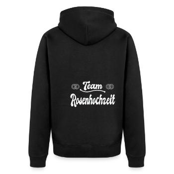 10. Hochzeitstag Ehe 10 Jahre Ehe Geschenk - Unisex Premium Bio Zip Hoodie - Schwarz - Hinten - Nico (187cm)