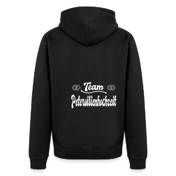 12,5. Hochzeitstag Ehe 12,5 Jahre Ehe Geschenk - Unisex Premium Bio Zip Hoodie - Schwarz - Hinten - Nico (187cm)