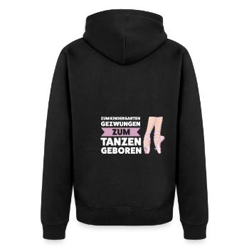 Kindergarten Ballerina Balletttänzerin Geschenk - Unisex Premium Bio Zip Hoodie - Schwarz - Hinten - Nico (187cm)