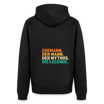 Ehemann Familie Ehemänner Geschenk - Unisex Premium Bio Zip Hoodie - Schwarz - Hinten - Nico (187cm)