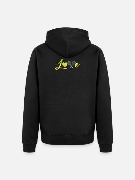Liebe Tennis - Unisex Premium Bio Zip Hoodie - Schwarz