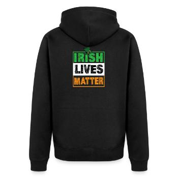 La vie irlandaise compte - Veste à capuche bio Premium Unisexe - noir - Dos - Nico (187cm)