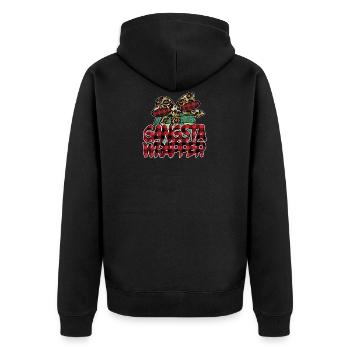 Gangsta Wrapper - Unisex Premium Bio Zip Hoodie - Schwarz - Hinten - Nico (187cm)