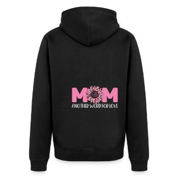 mother mum mom mum Geschenk - Unisex Premium Bio Zip Hoodie - Schwarz - Hinten - Nico (187cm)