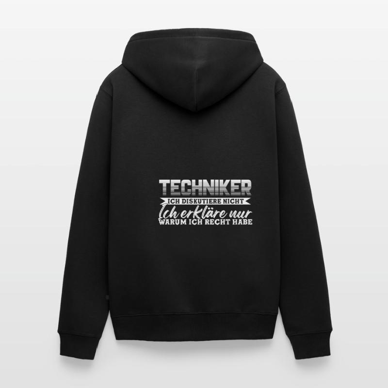 Techniker Beruf Fachmann Technik Geschenk Unisex Premium Bio Zip Hoodie