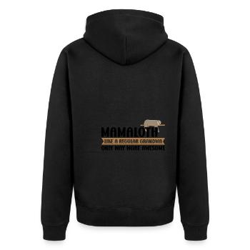 Oma Faultier Faultier Mama Oma Geschenk - Unisex Premium Bio Zip Hoodie - Schwarz - Hinten - Nico (187cm)