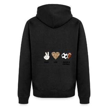 baller fussball baller Geschenk - Unisex Premium Bio Zip Hoodie - Schwarz - Hinten - Nico (187cm)