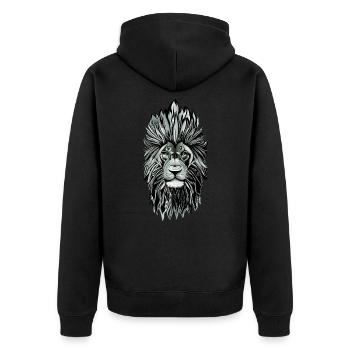 Portrait de tête de lion Signe du zodiaque Lion La crinière du lion - Veste à capuche bio Premium Unisexe - noir - Dos - Nico (187cm)