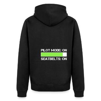 Pilot Pilot Flugzeug Geschenk - Unisex Premium Bio Zip Hoodie - Schwarz - Hinten - Nico (187cm)