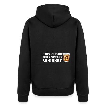 Whiskey trinken Whiskey trinken Whiskey Geschenk - Unisex Premium Bio Zip Hoodie - Schwarz - Hinten - Nico (187cm)