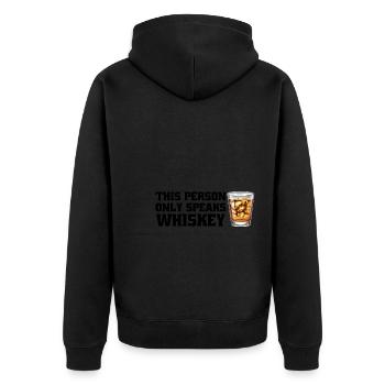 Whiskey trinken Whiskey trinken Whiskey Geschenk - Unisex Premium Bio Zip Hoodie - Schwarz - Hinten - Nico (187cm)