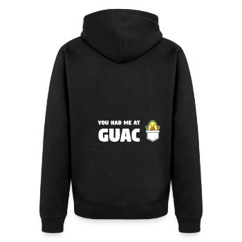 Avocados Avocado Avocado-Liebhaber Geschenk - Unisex Premium Bio Zip Hoodie - Schwarz - Hinten - Nico (187cm)