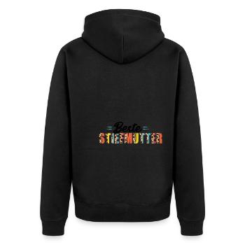Stiefmama Familie Stiefkinder Geschenk - Unisex Premium Bio Zip Hoodie - Schwarz - Hinten - Nico (187cm)