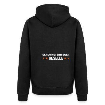 Schornsteinfeger Geselle Schornsteinfeger Geselle - Unisex Premium Bio Zip Hoodie - Schwarz - Hinten - Nico (187cm)
