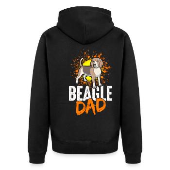 Beagle Papa Chien Papa Papa Papa Propriétaire Chiens Beagl - Veste à capuche bio Premium Unisexe - noir - Dos - Nico (187cm)