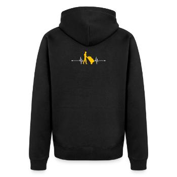 Paketbote Herzschlag Puls Postbote Briefträger - Unisex Premium Bio Zip Hoodie - Schwarz - Hinten - Nico (187cm)
