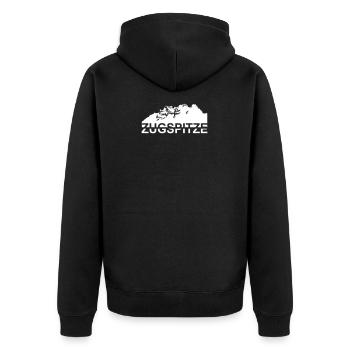 Zugspitze der höchste Berg Deutschlands - Unisex Premium Bio Zip Hoodie - Schwarz - Hinten - Nico (187cm)