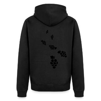 grapes - Unisex Premium Organic Zip Hoodie - black - Back - Nico (187cm)