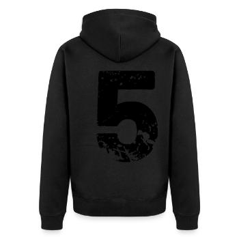 5 Number jersey - Unisex Premium Organic Zip Hoodie - black - Back - Nico (187cm)