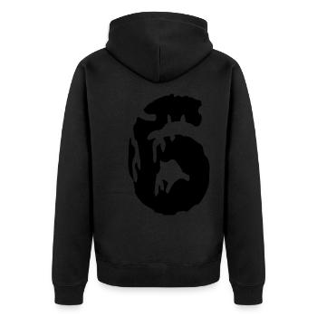 Maillot 6 numéros - Veste à capuche bio Premium Unisexe - noir - Dos - Nico (187cm)