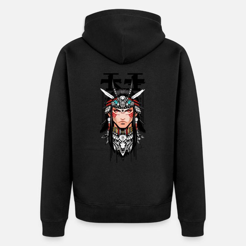 Indien Samouraï japon Man - Veste à capuche bio Premium Unisexe - noir